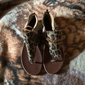 Leopard print sandals